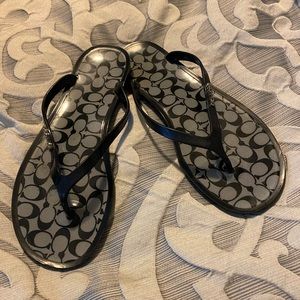 Coach Flip Flops. Hard Plastic. EUC